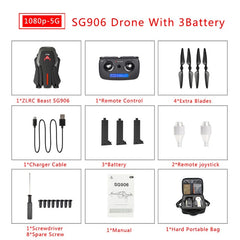 For ZLRC Beast SG906 5G Wifi GPS FPV Drone with 4K Camera  High Hold Mode with Handbag RC Quadcopter Drone RTF