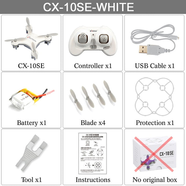 Cheerson CX-10SE Mini Dron Quad Copter Pocket Drone Remote Control Kid Toy 4CH 3D Flips RC NaNo Quadcopter Helicopter RTF VS H20