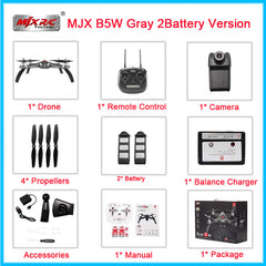 MJX Bugs 5 W B5W RC Drone RTF 5G WiFi FPV 1080P Camera With GPS Follow Me Mode RC Quadcopter vs MJX Bugs 2 B2W Helicopters D30