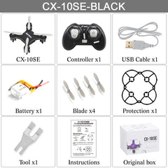 Cheerson CX-10SE Mini Dron Quad Copter Pocket Drone Remote Control Kid Toy 4CH 3D Flips RC NaNo Quadcopter Helicopter RTF VS H20