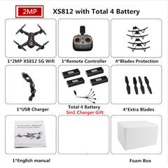 VISUO XS812 GPS RC Drone With 2MP/5MP Camera HD 5G WIFI FPV One Key Return RC Quadcopter Helicopter VS SG900 E511 E58 Dron