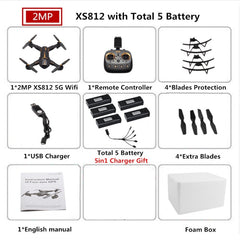 VISUO XS812 GPS RC Drone With 2MP/5MP Camera HD 5G WIFI FPV One Key Return RC Quadcopter Helicopter VS SG900 E511 E58 Dron