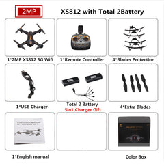 VISUO XS812 GPS RC Drone With 2MP/5MP Camera HD 5G WIFI FPV One Key Return RC Quadcopter Helicopter VS SG900 E511 E58 Dron