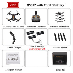 VISUO XS812 GPS RC Drone With 2MP/5MP Camera HD 5G WIFI FPV One Key Return RC Quadcopter Helicopter VS SG900 E511 E58 Dron