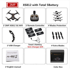 VISUO XS812 GPS RC Drone With 2MP/5MP Camera HD 5G WIFI FPV One Key Return RC Quadcopter Helicopter VS SG900 E511 E58 Dron