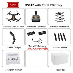 VISUO XS812 GPS RC Drone With 2MP/5MP Camera HD 5G WIFI FPV One Key Return RC Quadcopter Helicopter VS SG900 E511 E58 Dron