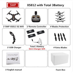 VISUO XS812 GPS RC Drone With 2MP/5MP Camera HD 5G WIFI FPV One Key Return RC Quadcopter Helicopter VS SG900 E511 E58 Dron