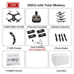 VISUO XS812 GPS RC Drone With 2MP/5MP Camera HD 5G WIFI FPV One Key Return RC Quadcopter Helicopter VS SG900 E511 E58 Dron