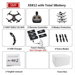 VISUO XS812 GPS RC Drone With 2MP/5MP Camera HD 5G WIFI FPV One Key Return RC Quadcopter Helicopter VS SG900 E511 E58 Dron