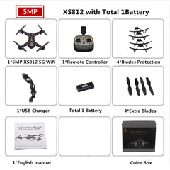 VISUO XS812 GPS RC Drone With 2MP/5MP Camera HD 5G WIFI FPV One Key Return RC Quadcopter Helicopter VS SG900 E511 E58 Dron