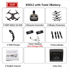 VISUO XS812 GPS RC Drone With 2MP/5MP Camera HD 5G WIFI FPV One Key Return RC Quadcopter Helicopter VS SG900 E511 E58 Dron