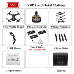 VISUO XS812 GPS RC Drone With 2MP/5MP Camera HD 5G WIFI FPV One Key Return RC Quadcopter Helicopter VS SG900 E511 E58 Dron