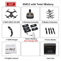 VISUO XS812 GPS RC Drone With 2MP/5MP Camera HD 5G WIFI FPV One Key Return RC Quadcopter Helicopter VS SG900 E511 E58 Dron