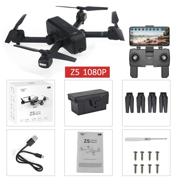 SJRC Z5 Quadrocopter with HD 720P/1080P GPS Camera Drone 2.4G/5G Wifi FPV Altitude Hold Follow Me Mode Helicopter vs Visuo XS812