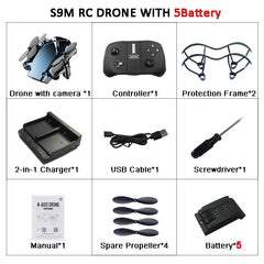 S9M WiFi FPV Foldable Mini RC Drone Altitude 2.4G 720P Camera Drone Selfie Quadcopter APP Control RC Helicopter Gift S9HW S9