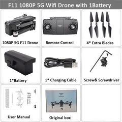 SJRC F11 GPS Drone Selfie RC with 1080P HD Camera WiFi FPV 25mins Flight Time Brushless Quadcopter Foldable Arm Dron Vs CG033