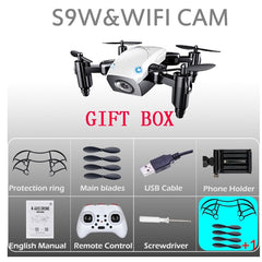 S9W Mini Drone With Camera S9 No  Foldable RC Helicopter Altitude Hold  Quad copter WiFi FPV Micro Pocket Dron VS CX10W