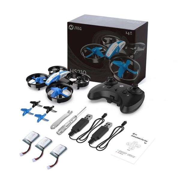 Holy Stone HS210 Mini RC Drone Quadcopters 3pc 220mAh Batteries Headless Mode One Key Return Auto Hovering 3D Flip VS JJRC H36